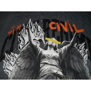Graphic Print‎ T-Shirt Angel Wings Still Blooming Ashes To Ashes Mens Size XL
